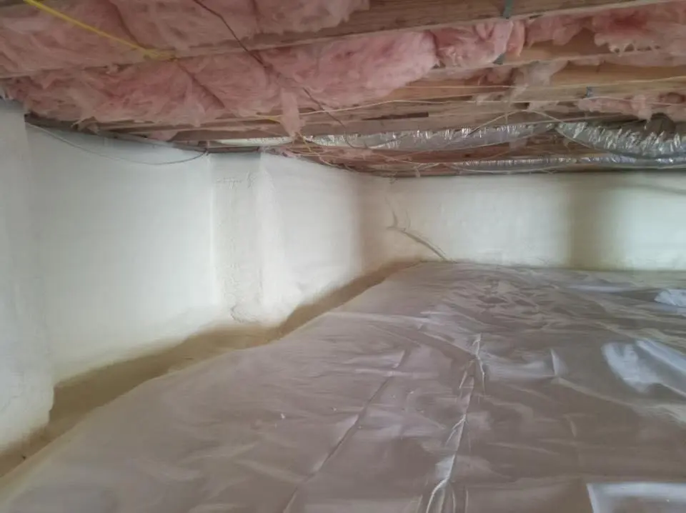 Crawl space encapsulation with closed-cell spray foam for Attic Insulation in North Hobbs